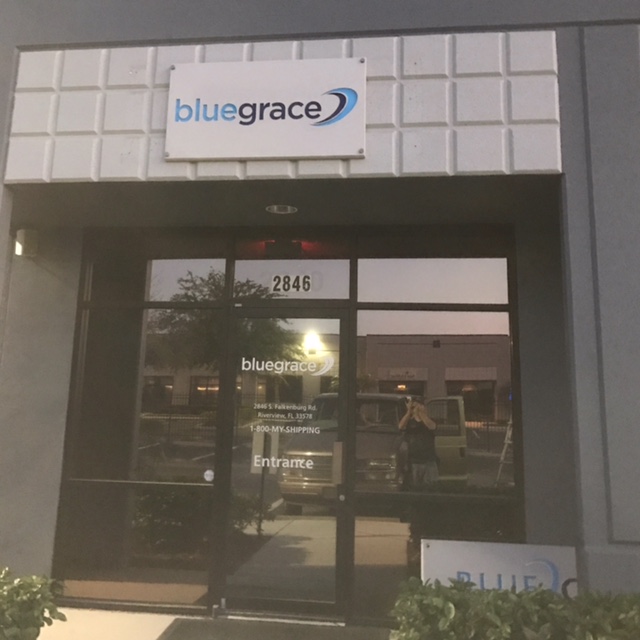 Riverview, FL- Blue Grace Logistics Sandblasted Business Sign